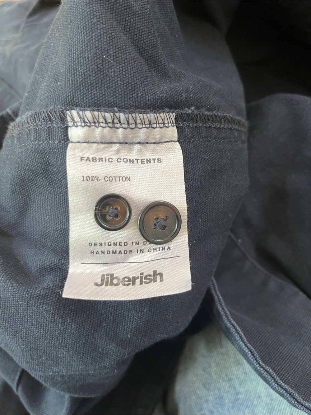 Jibberish Washed Canvas Overshirt-navy size M - Picture 11 of 11